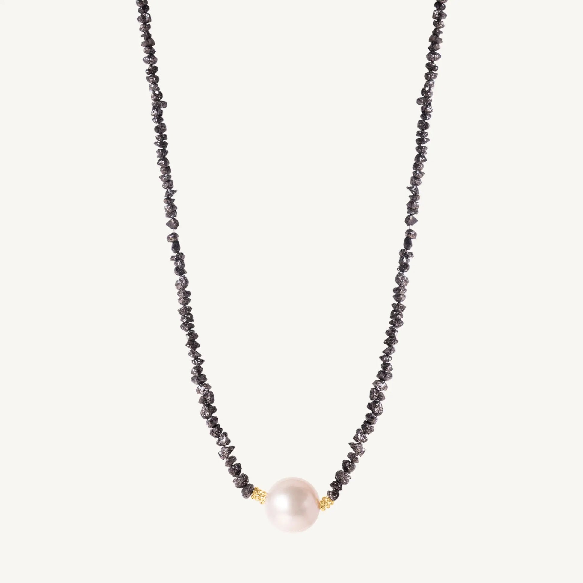 Stassy Diamond & South Sea Pearl Necklace 17" Jewelmak Shop