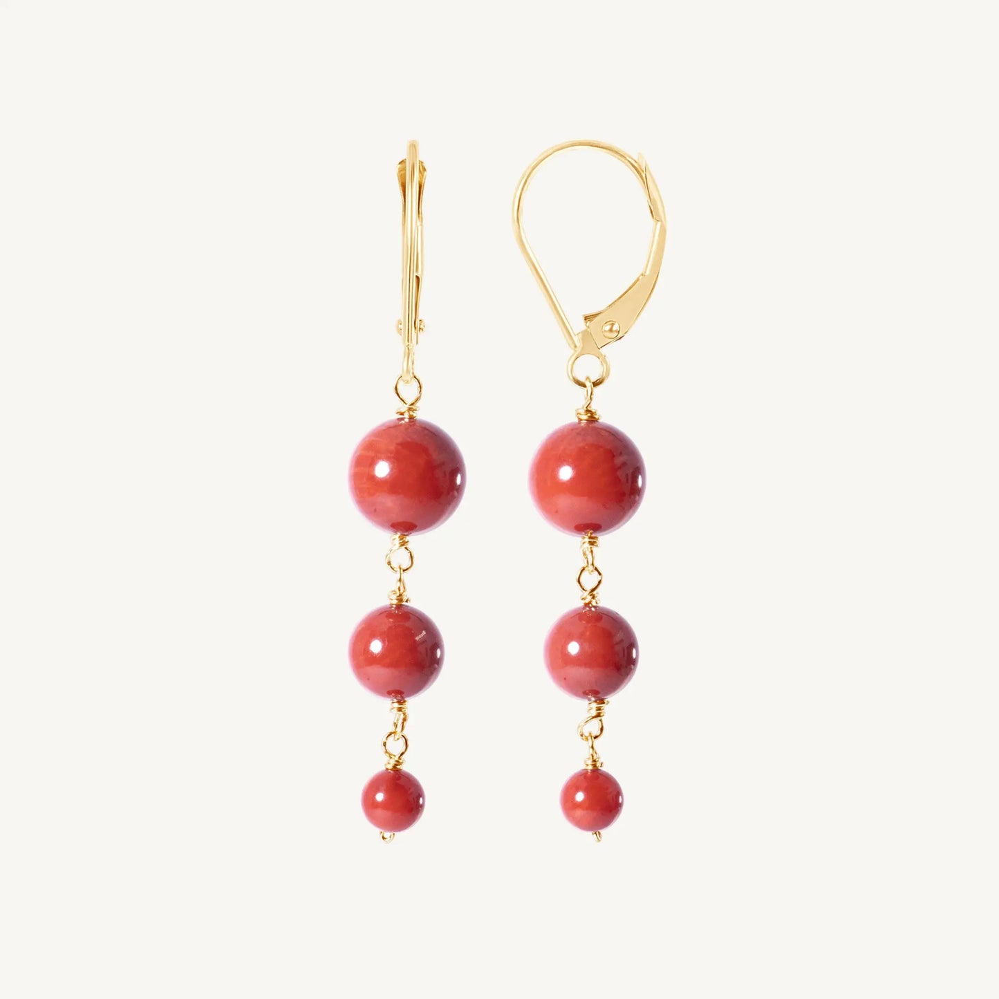 Stormi Red Coral Graduated Earrings Jewelmak Shop