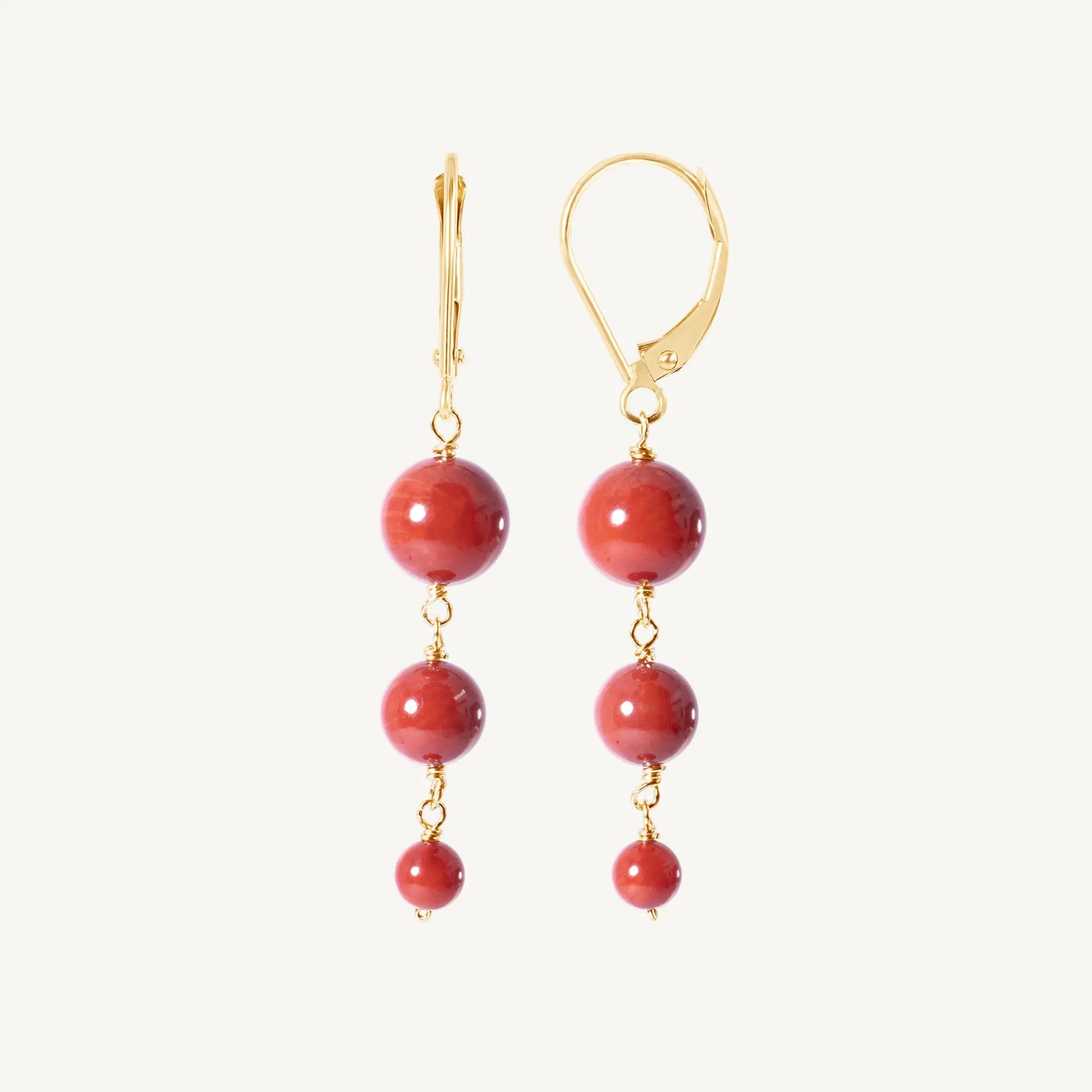 Stormi Red Coral Graduated Earrings Jewelmak Shop