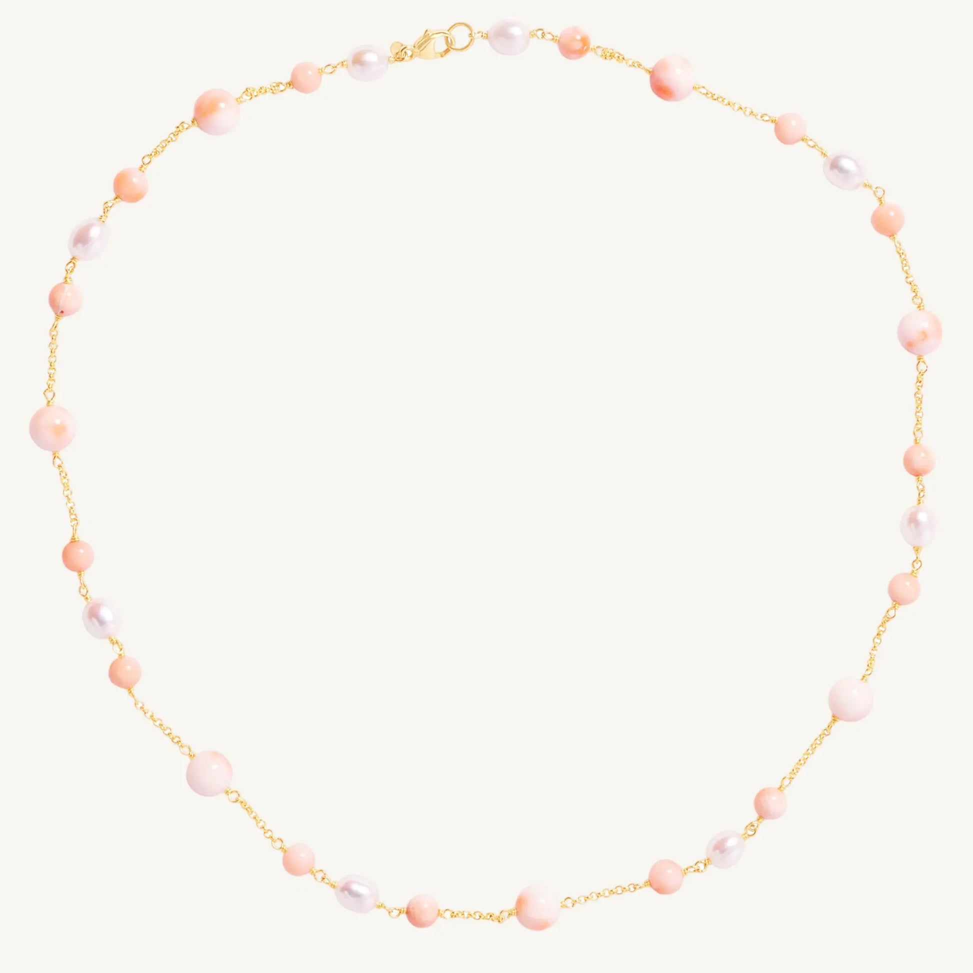 Swae Coral & Pearl Necklace 18" Jewelmak Shop