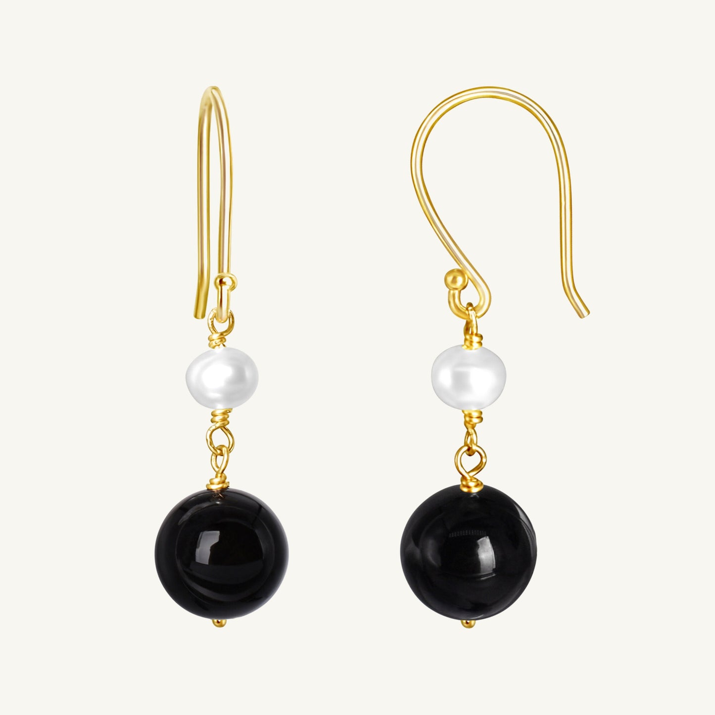 Thea Black Onyx & Pearl Earrings Jewelmak Shop