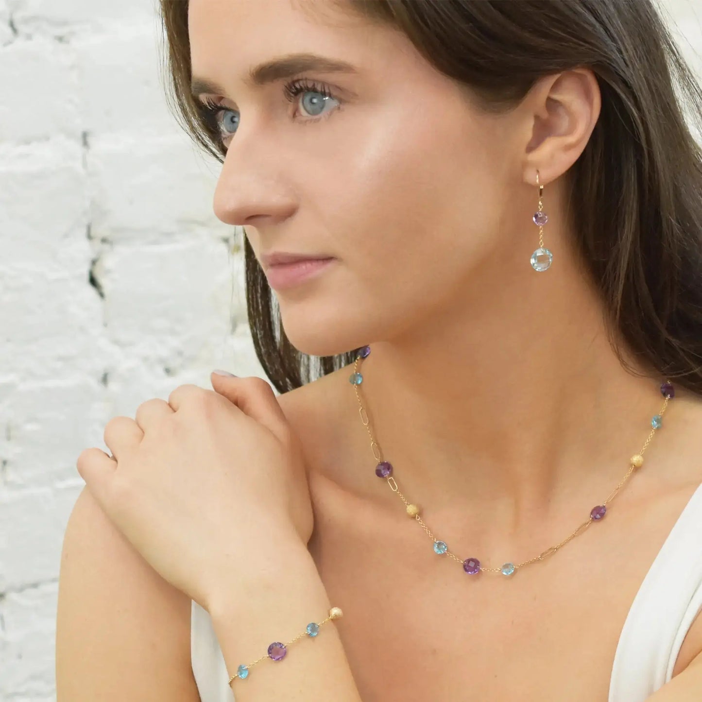 Tillie Amethyst & Blue Topaz Necklace Jewelmak Shop