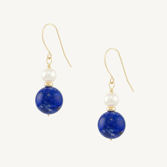 Vanessa Lapis & Pearl Earrings Jewelmak Shop