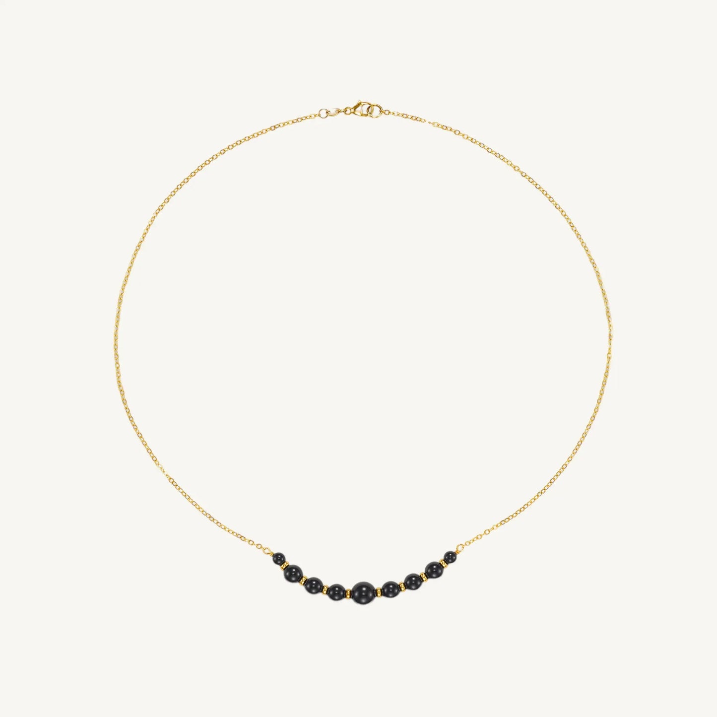 Yvonne Black Onyx Necklace 18" Jewelmak Shop