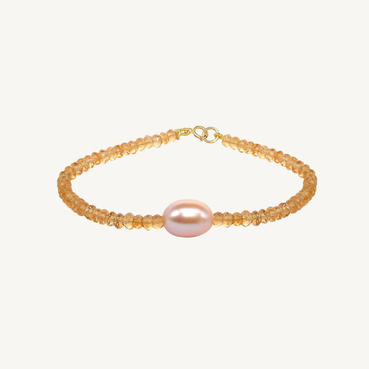 Zoe Citrine & Pearl Bracelet Jewelmak Shop